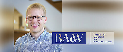 Foto von Dr. Hutmacher mit dem Logo der BAdW